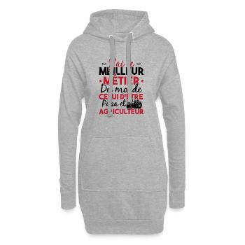 Papa et Agriculteur - Humour papa agriculteur - Sweat-shirt à capuche long Femme - gris chiné - Devant