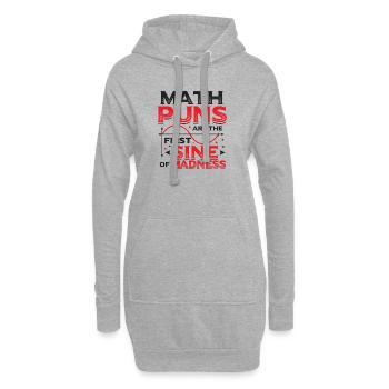 Professeur de mathématiques, étudiant en mathématiques, jeux de mots mathématiques - Sweat-shirt à capuche long Femme - gris chiné - Devant