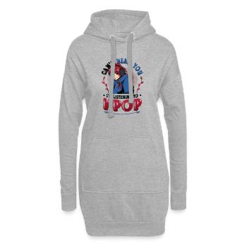 I don't hear you, I hear Kpop - Hoodie Dress - heather grey - Front