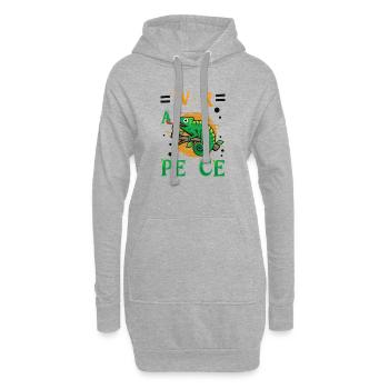 Peace Cameleon, mouvement pour la paix - Sweat-shirt à capuche long Femme - gris chiné - Devant