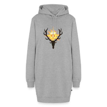 Hubertus Hirsch Jagd Symbol für Jäger Hirschgeweih - Hoodie-Kleid - Grau meliert - Vorne