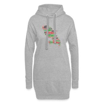 Martinique 972 Antilles Island Karte - Hoodie-Kleid - Grau meliert - Vorne