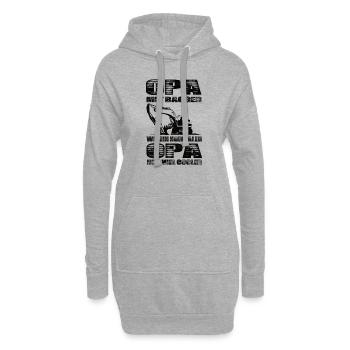 Opa Mit Bagger Wie Ein Normaler Opa Nur Cooler - Hoodie-Kleid - Grau meliert - Vorne