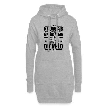 Ne jamais sous-estimer un homme qui fait du vélo - Sweat-shirt à capuche long Femme - gris chiné - Devant