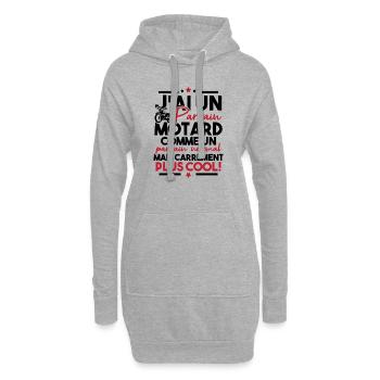 J ai un parrain motard comme un parrain normal - Sweat-shirt à capuche long Femme - gris chiné - Devant