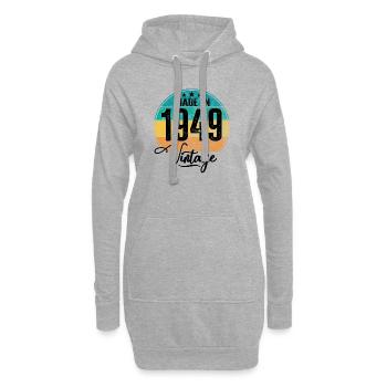 Millésime fabriqué en 1949 Année de naissance 1949 Anniversaire - Sweat-shirt à capuche long Femme - gris chiné - Devant
