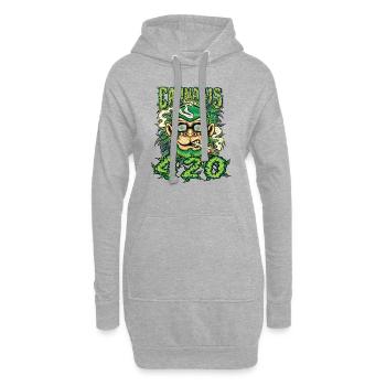 MARIHUANA 420 CANNABIS WEED HANF SMOKER DESIGN - Hoodie-Kleid - Grau meliert - Vorne