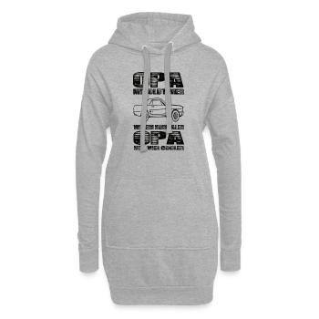 Opa Mit Oldtimer Wie Ein Normaler Opa Nur Cooler - Hoodie-Kleid - Grau meliert - Vorne