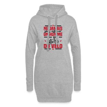 Ne jamais sous-estimer un homme qui fait du vélo - Sweat-shirt à capuche long Femme - gris chiné - Devant