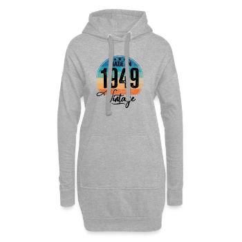 Millésime fabriqué en 1949 Année de naissance 1949 Anniversaire - Sweat-shirt à capuche long Femme - gris chiné - Devant