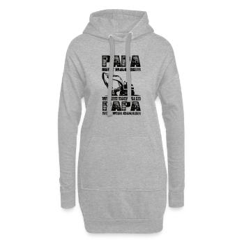 Papa Mit Bagger Wie Ein Normaler Papa Nur Cooler - Hoodie-Kleid - Grau meliert - Vorne