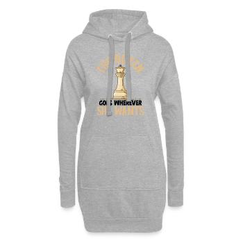 Schach Schachfigur - Hoodie-Kleid - Grau meliert - Vorne