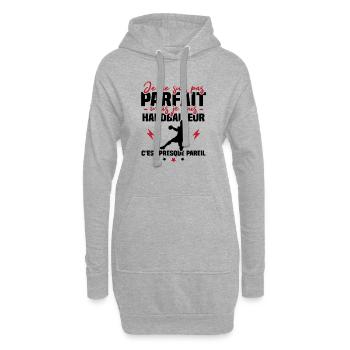 Pas parfait mais handballeur - Sweat-shirt à capuche long Femme - gris chiné - Devant
