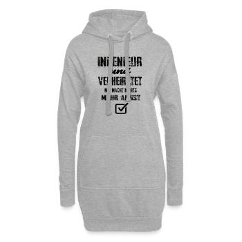 Ingenieur und Verheiratet - Hoodie-Kleid - Grau meliert - Vorne