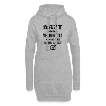 Arzt und Verheiratet - Hoodie-Kleid - Grau meliert - Vorne