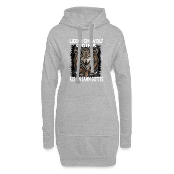 Lieber ein Wolf odins als ein Lamm Gottes - Hoodie-Kleid - Grau meliert - Vorne