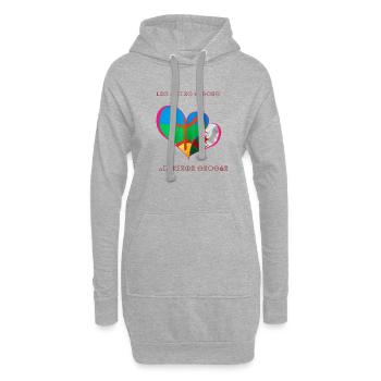 kabyle T-shirt graffiti Le Printemps berbère - Sweat-shirt à capuche long Femme - gris chiné - Devant