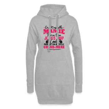 Je suis mamie trop cool, Cadeau pour cool mamie - Sweat-shirt à capuche long Femme - gris chiné - Devant