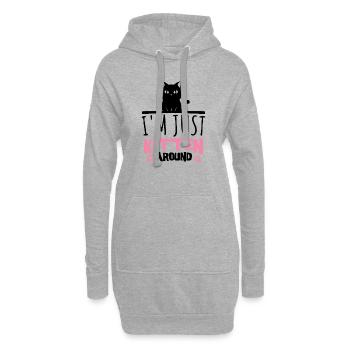 Lustiges Katzenliebhaber Geschenk Für Katzen Mama - Hoodie-Kleid - Grau meliert - Vorne