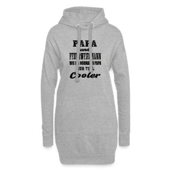 Papa und Feuerwehrmann - Hoodie-Kleid - Grau meliert - Vorne