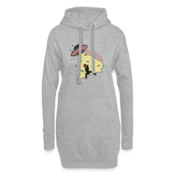 Bloc 3 - Sweat-shirt à capuche long Femme - gris chiné - Devant