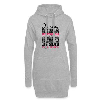 Je suis merveilleuse, je suis une mère - Sweat-shirt à capuche long Femme - gris chiné - Devant