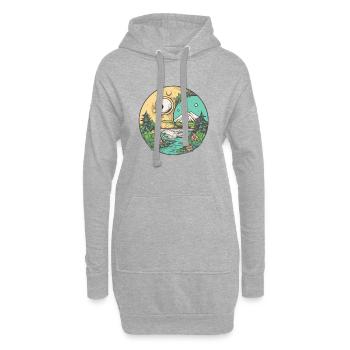 nature merveilleuse - Sweat-shirt à capuche long Femme - gris chiné - Devant