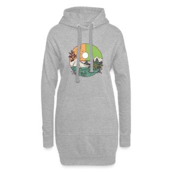 nature merveilleuse - Sweat-shirt à capuche long Femme - gris chiné - Devant