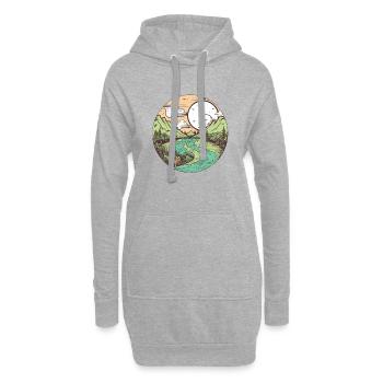 nature merveilleuse - Sweat-shirt à capuche long Femme - gris chiné - Devant
