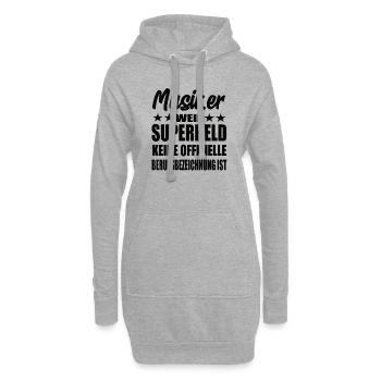 Musiker Superheld Spruch - Hoodie-Kleid - Grau meliert - Vorne