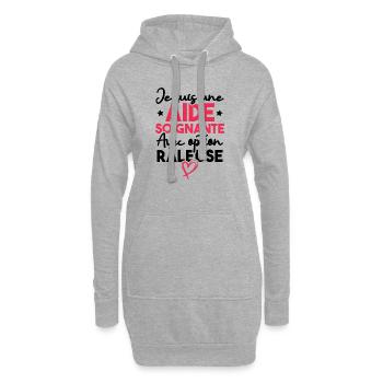 Je suis une aide-soignante avec option râleuse - Sweat-shirt à capuche long Femme - gris chiné - Devant