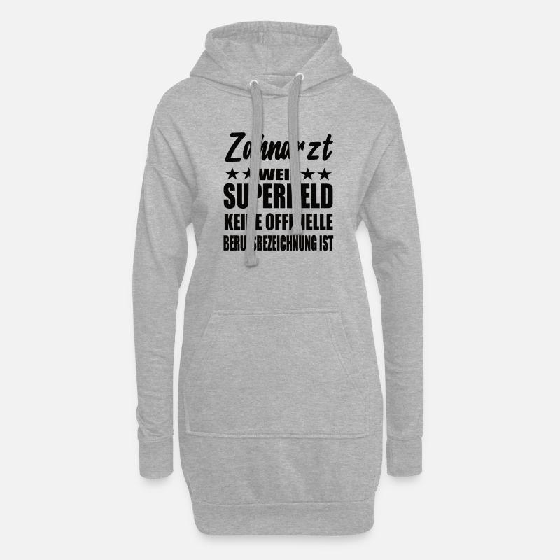 Zahnarzt Superheld Spruch - Hoodie-Kleid - Grau meliert