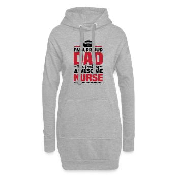 Fier d'être le père d'une infirmière géniale - Sweat-shirt à capuche long Femme - gris chiné - Devant