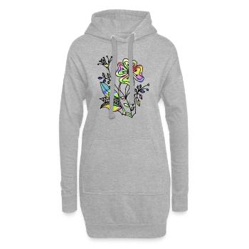 Fleur - Sweat-shirt à capuche long Femme - gris chiné - Devant