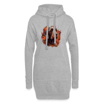 Deutsch-Drahthaar - Hoodie-Kleid - Grau meliert - Vorne