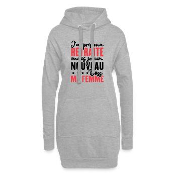 J'ai pris ma retraite - Sweat-shirt à capuche long Femme - gris chiné - Devant