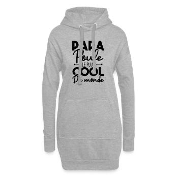 Papa poule le plus cool du monde - Sweat-shirt à capuche long Femme - gris chiné - Devant