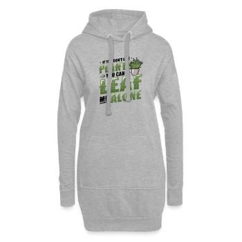 Leaf Me Alone, Pflanzenliebhaber - Hoodie-Kleid - Grau meliert - Vorne