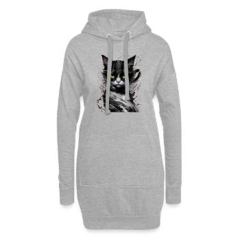 Chat Animaux de compagnie - Sweat-shirt à capuche long Femme - gris chiné - Devant