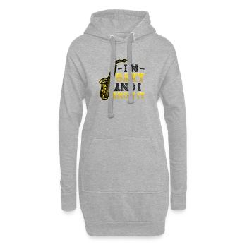 Ich Bin Saxy Und Ich Weiß Es - Saxophon - Hoodie-Kleid - Grau meliert - Vorne