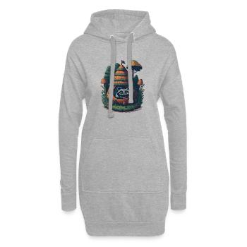 Raton laveur à Cottagecore Home - Sweat-shirt à capuche long Femme - gris chiné - Devant