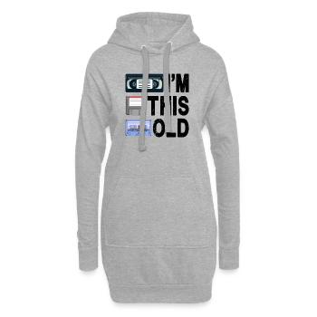 Ich bin so alt - Hoodie-Kleid - Grau meliert - Vorne