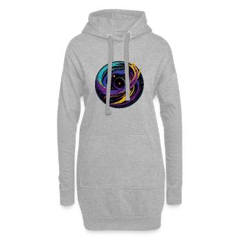 Disque vinyle Galactic - Sweat-shirt à capuche long Femme - gris chiné - Devant