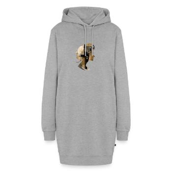 art féminin - Sweat-shirt à capuche long Femme - gris chiné - Devant