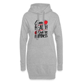 Bonne santé et bonheur futur - Sweat-shirt à capuche long Femme - gris chiné - Devant