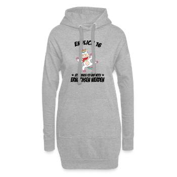 16 Geburtstag Positive Sprüche Zum 16 geburtstag - Hoodie-Kleid - Grau meliert - Vorne