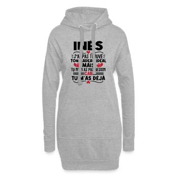 Inès j'ai pas trouvé ton cadeau idéal... - Sweat-shirt à capuche long Femme - gris chiné - Devant