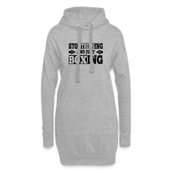 Funny Boxing Quote Stop Thinking And Just Boxing - Hoodie-Kleid - Grau meliert - Vorne