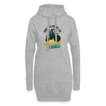 Ne me suivez pas, je fais des bêtises, du motocross - Sweat-shirt à capuche long Femme - gris chiné - Devant
