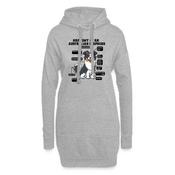 Berger australien Aussie Papa Aussie Maman - Sweat-shirt à capuche long Femme - gris chiné - Devant